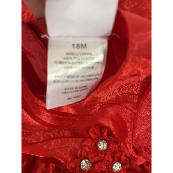 Nannette Baby Red Tulle Sheer Dress 18 months Circle Party - Picture 4 of 14